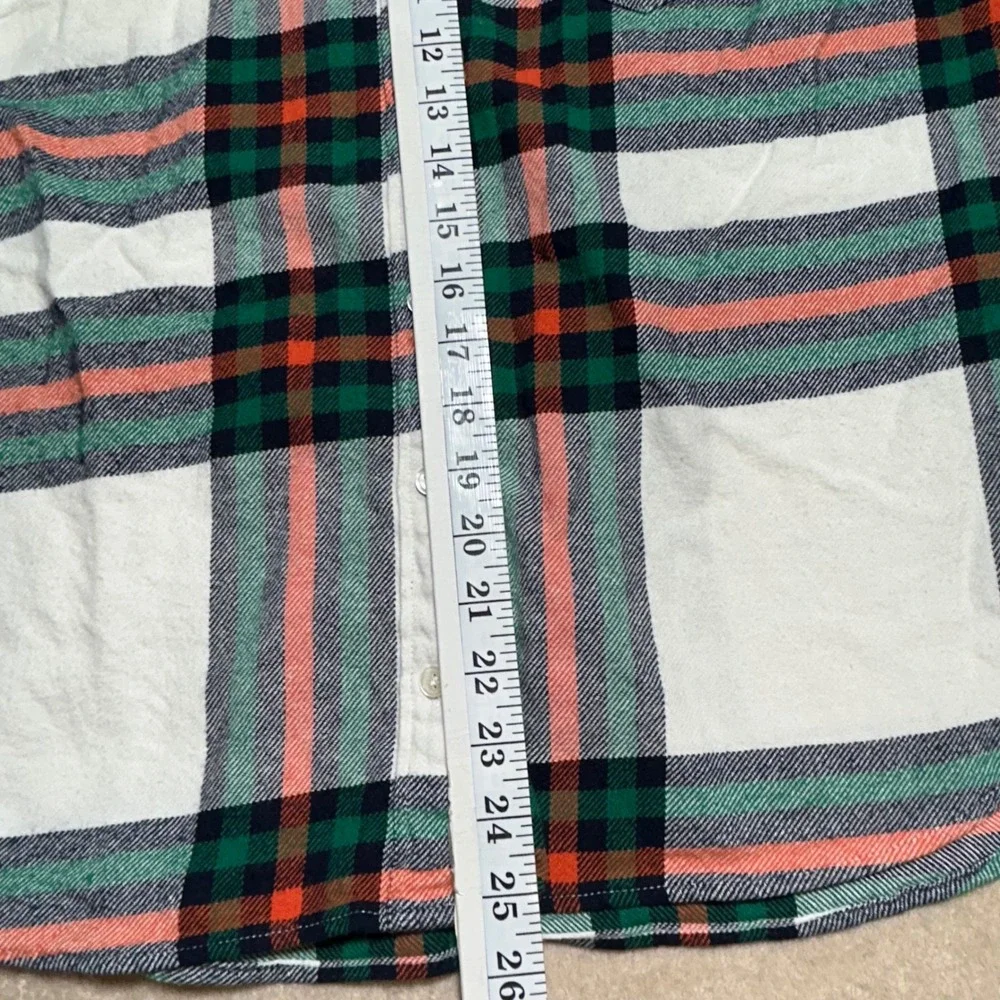 J.Crew The Perfect Shirt Womens L Flannel Plaid Cotton Button Down